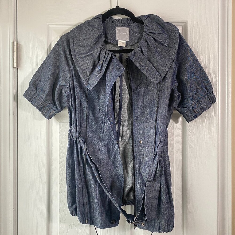 Aryn K | Denim Drawstring Waist Jacket